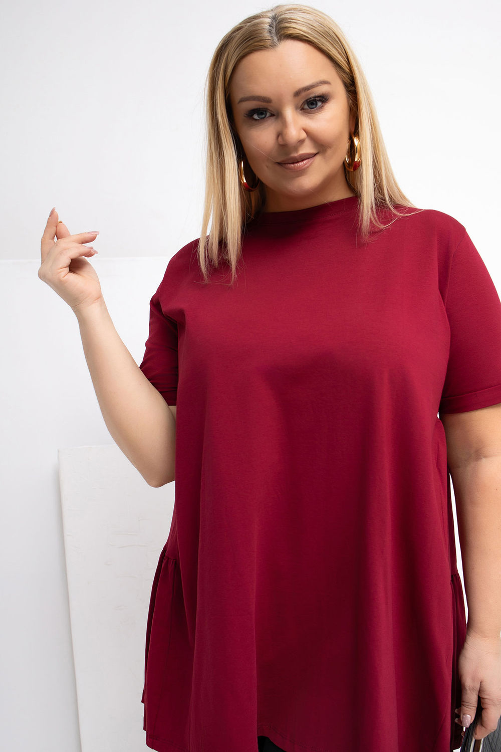 Image of Chemisier grande taille rouge