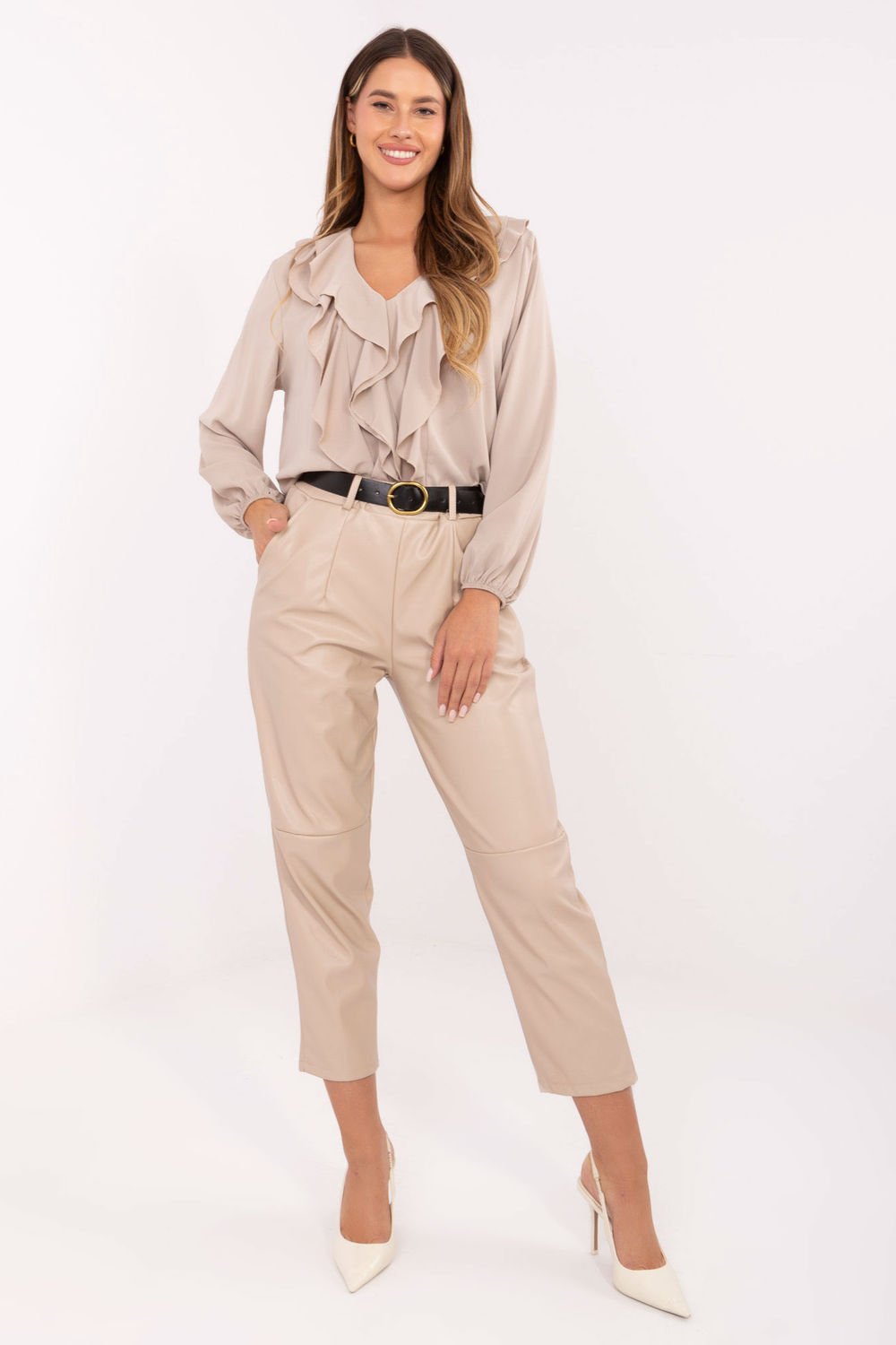 Image of Pantalon femme beige