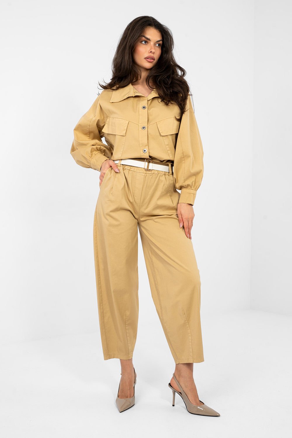 Image of Pantalon femme brun