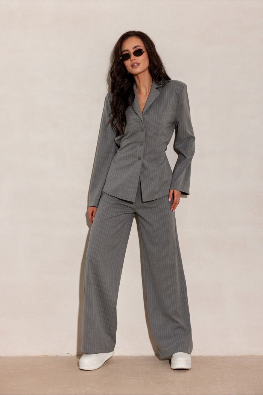 Image of Pantalon femme gris