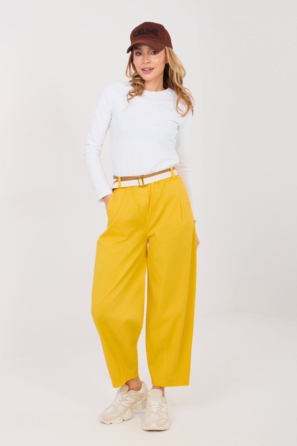 Image of Pantalon femme jaune