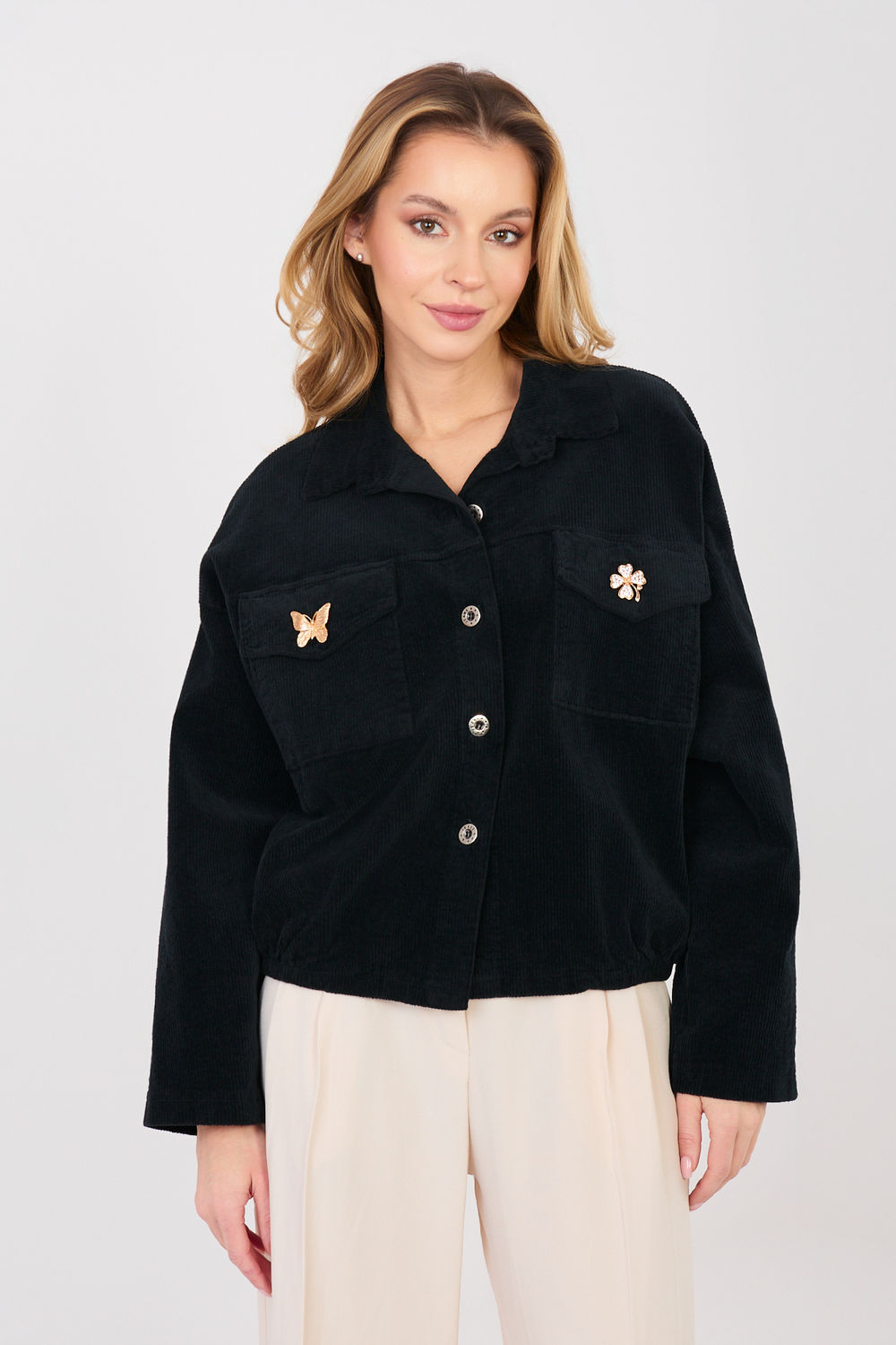 Image of Veste en velours côtelé noir