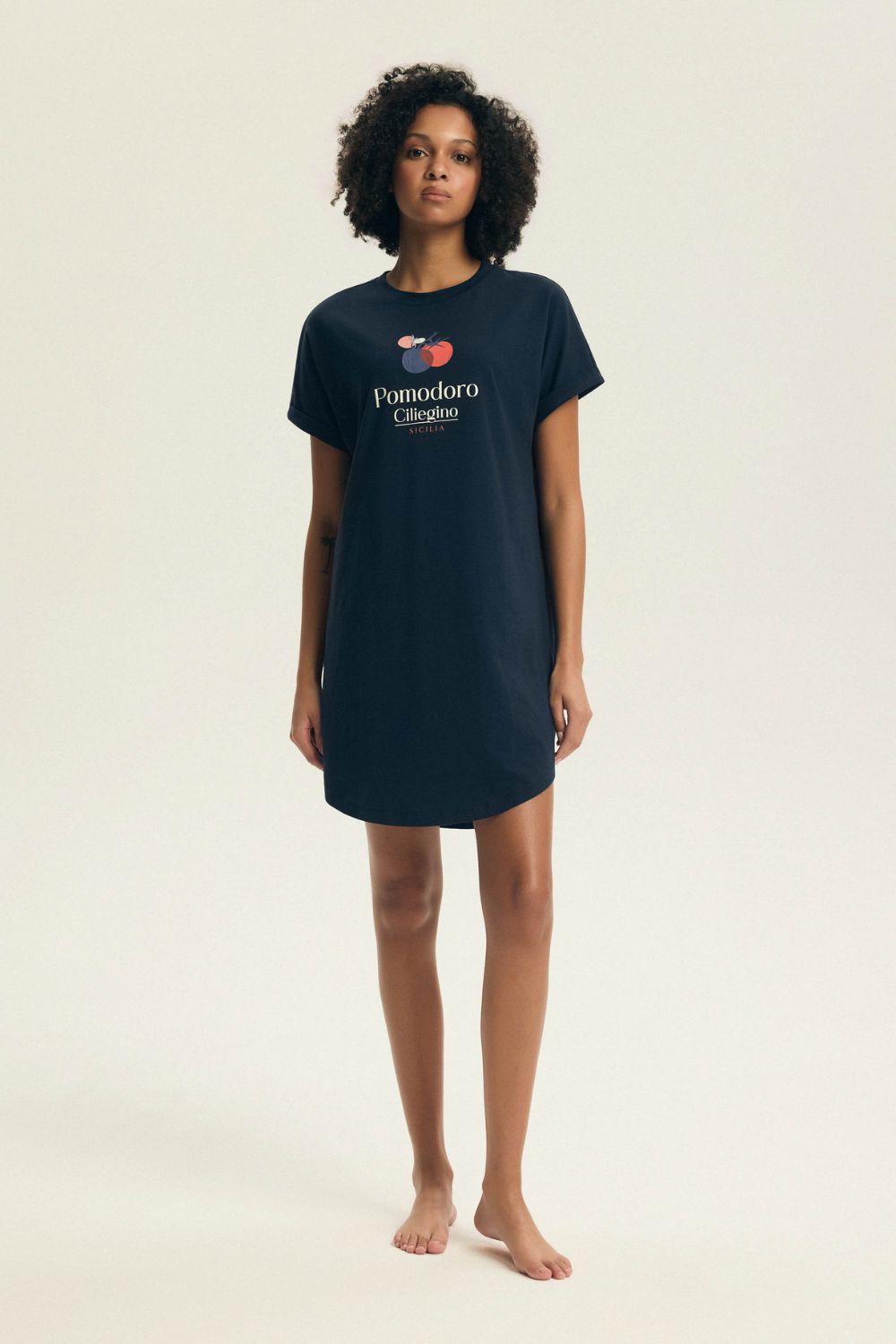 Image of Chemise de nuit bleue marine