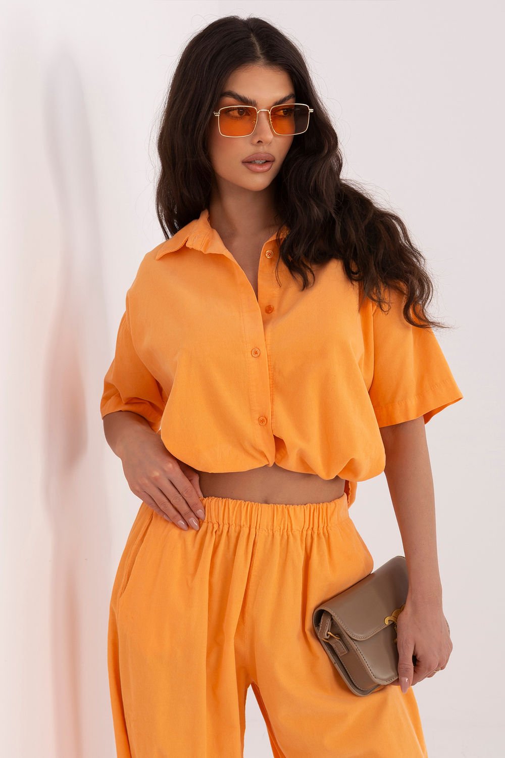 Image of Chemise manche courte orange
