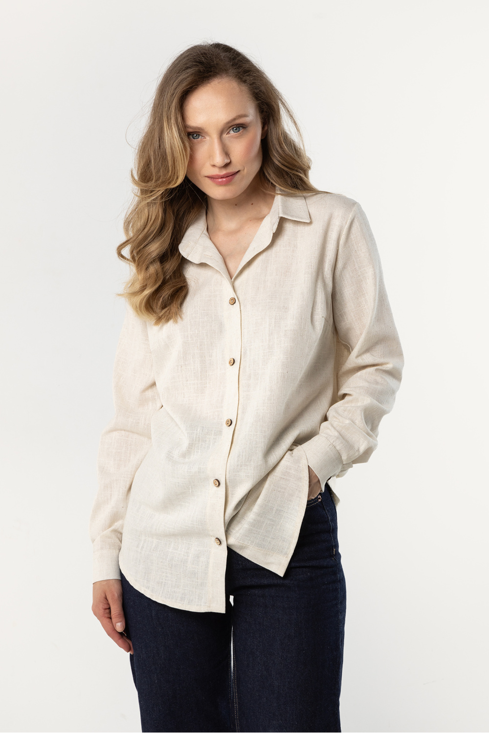 Image of Chemise manche longue beige