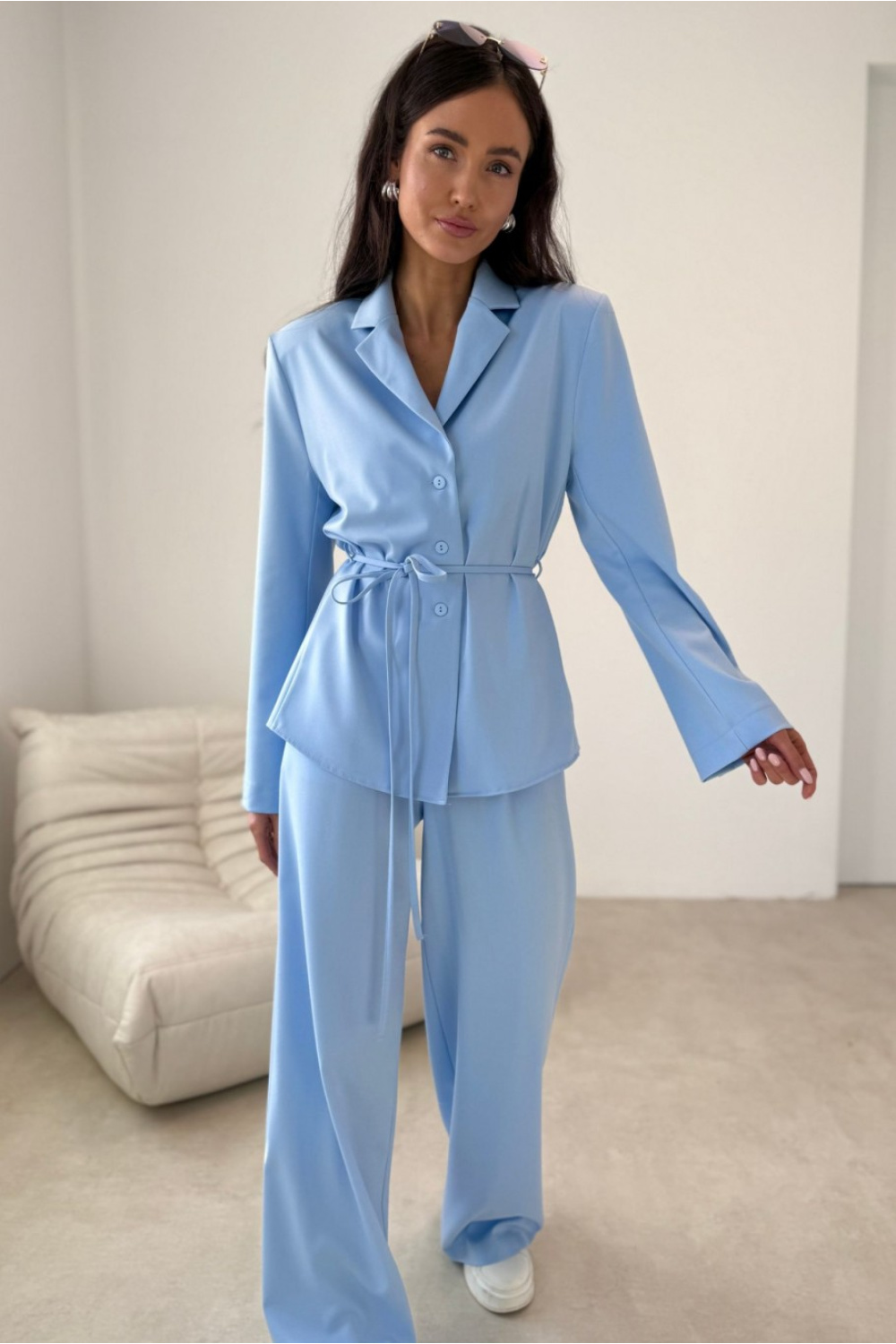 Image of Chemise manche longue bleue