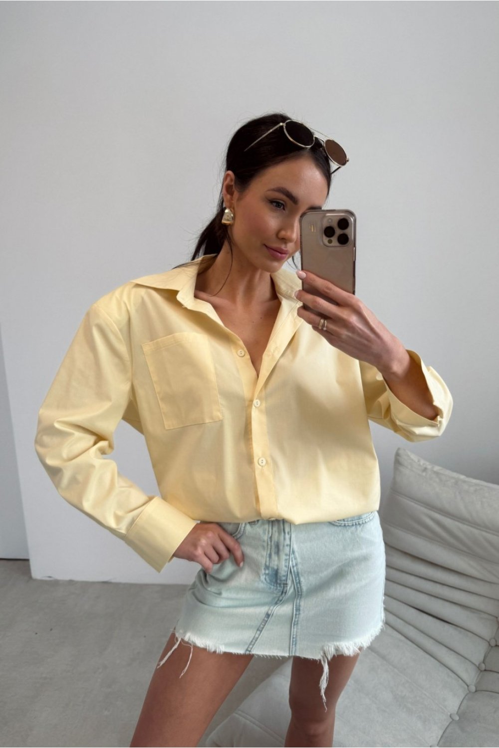 Image of Chemise manche longue jaune