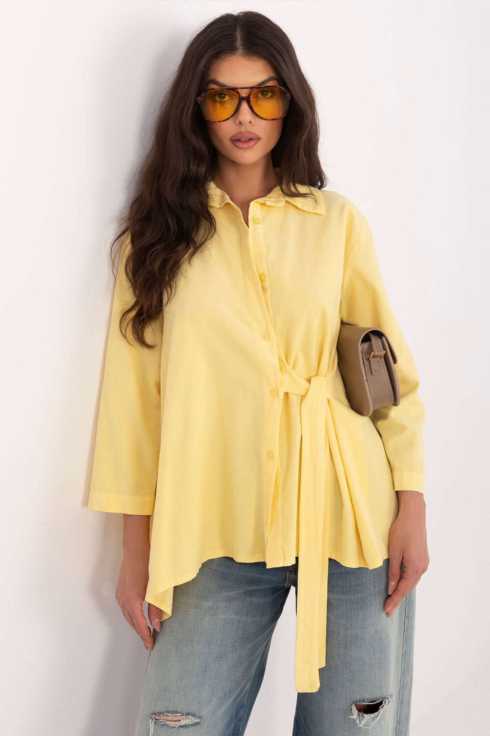 Image of Chemise manche longue jaune