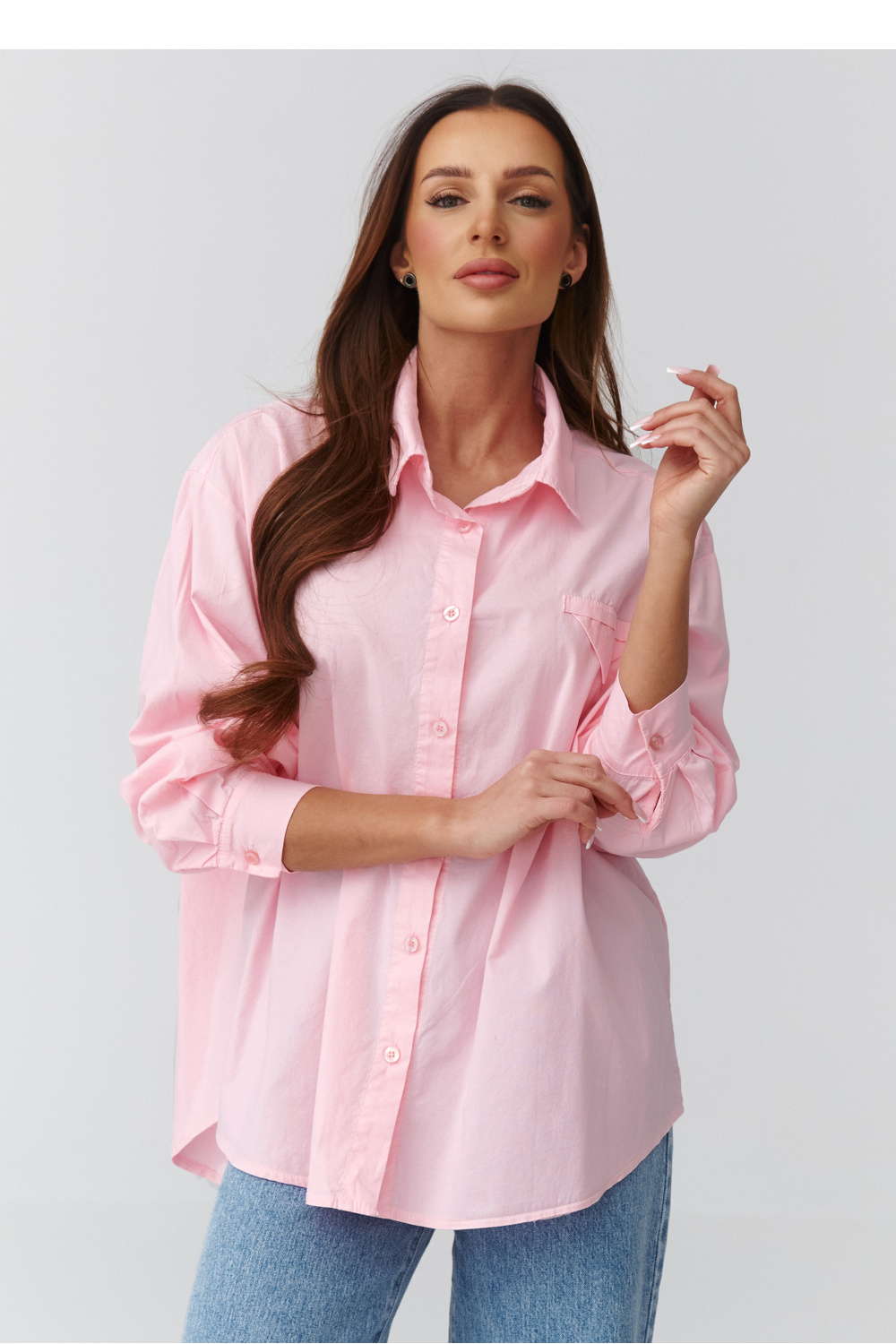 Image of Chemise manche longue rosé