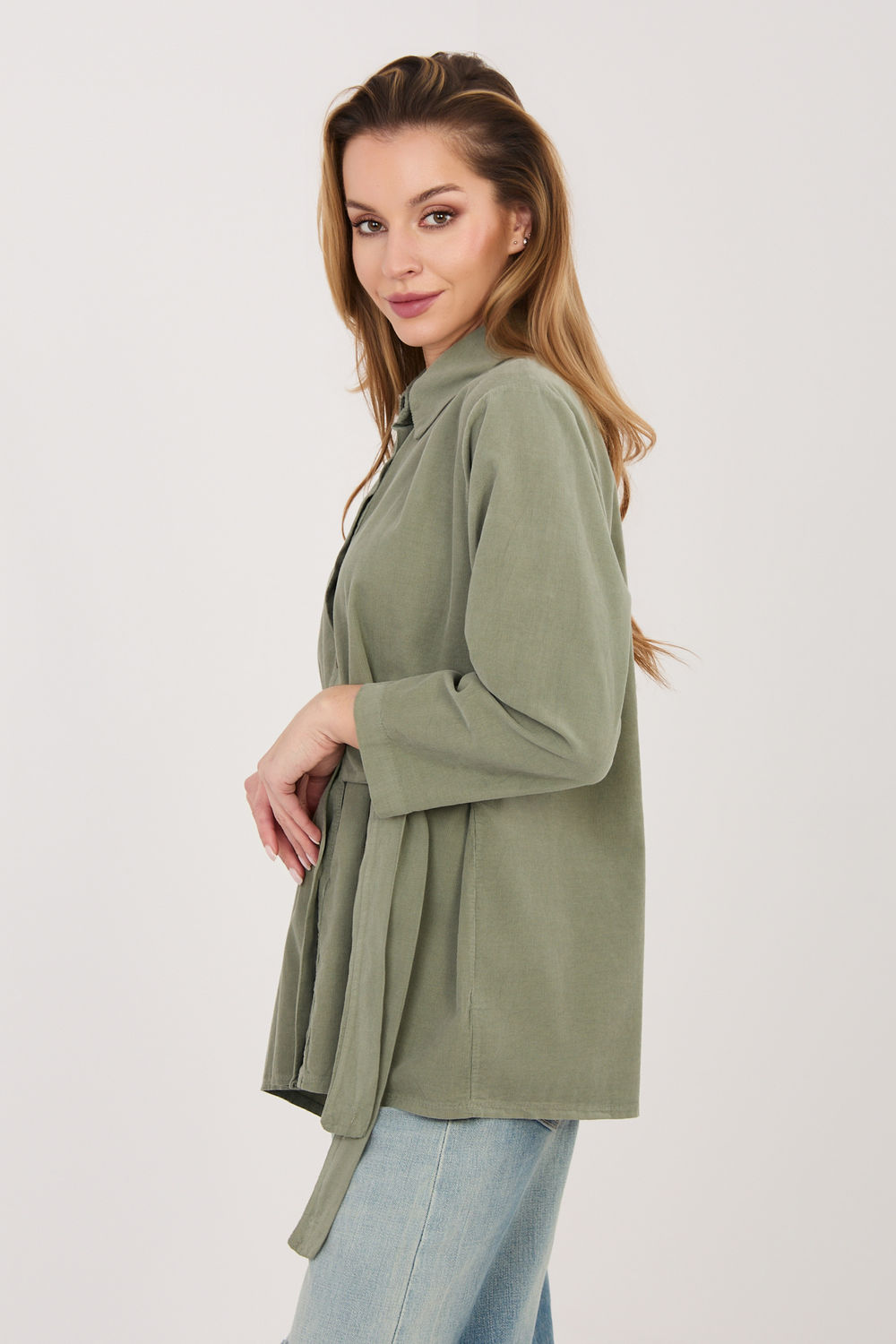Image of Chemise manche longue verte