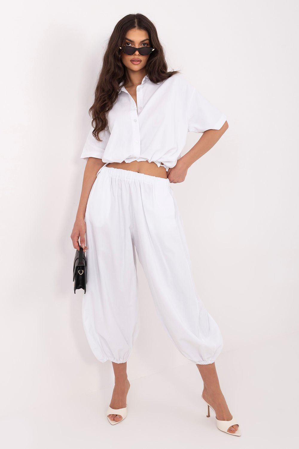 Image of Pantalon en velours côtelé blanc