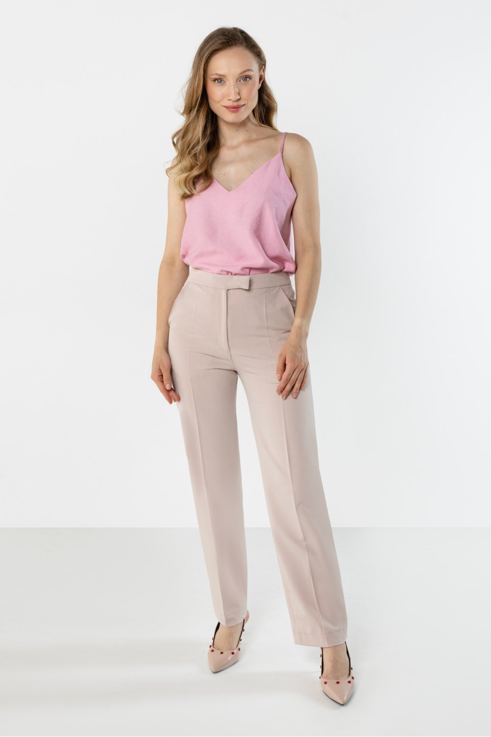 Image of Pantalon femme beige