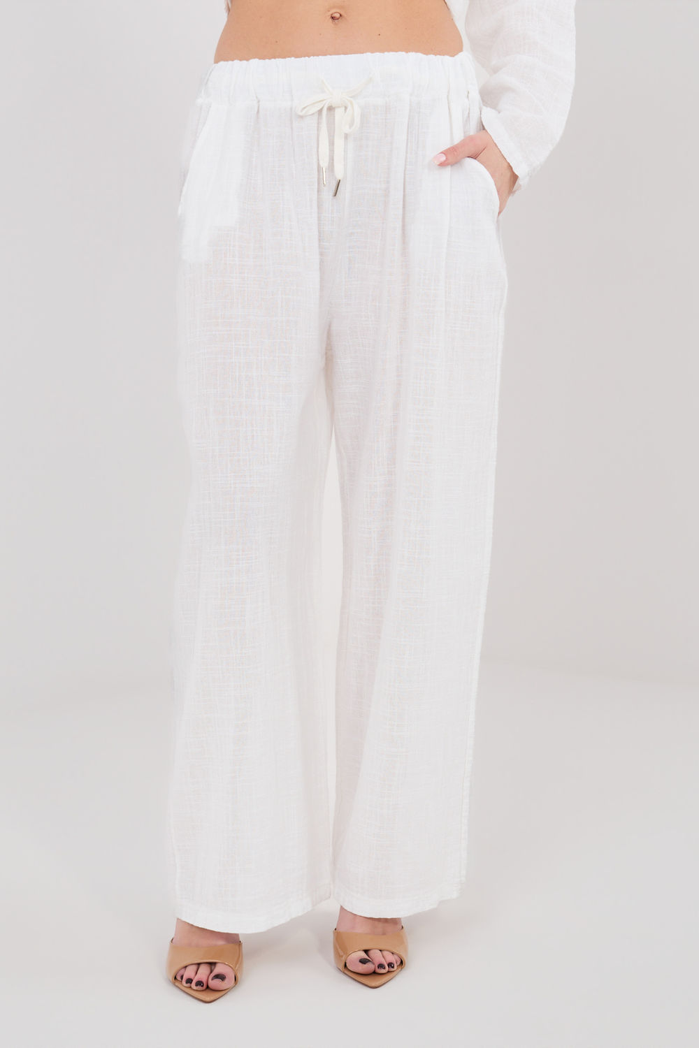Image of Pantalon femme beige