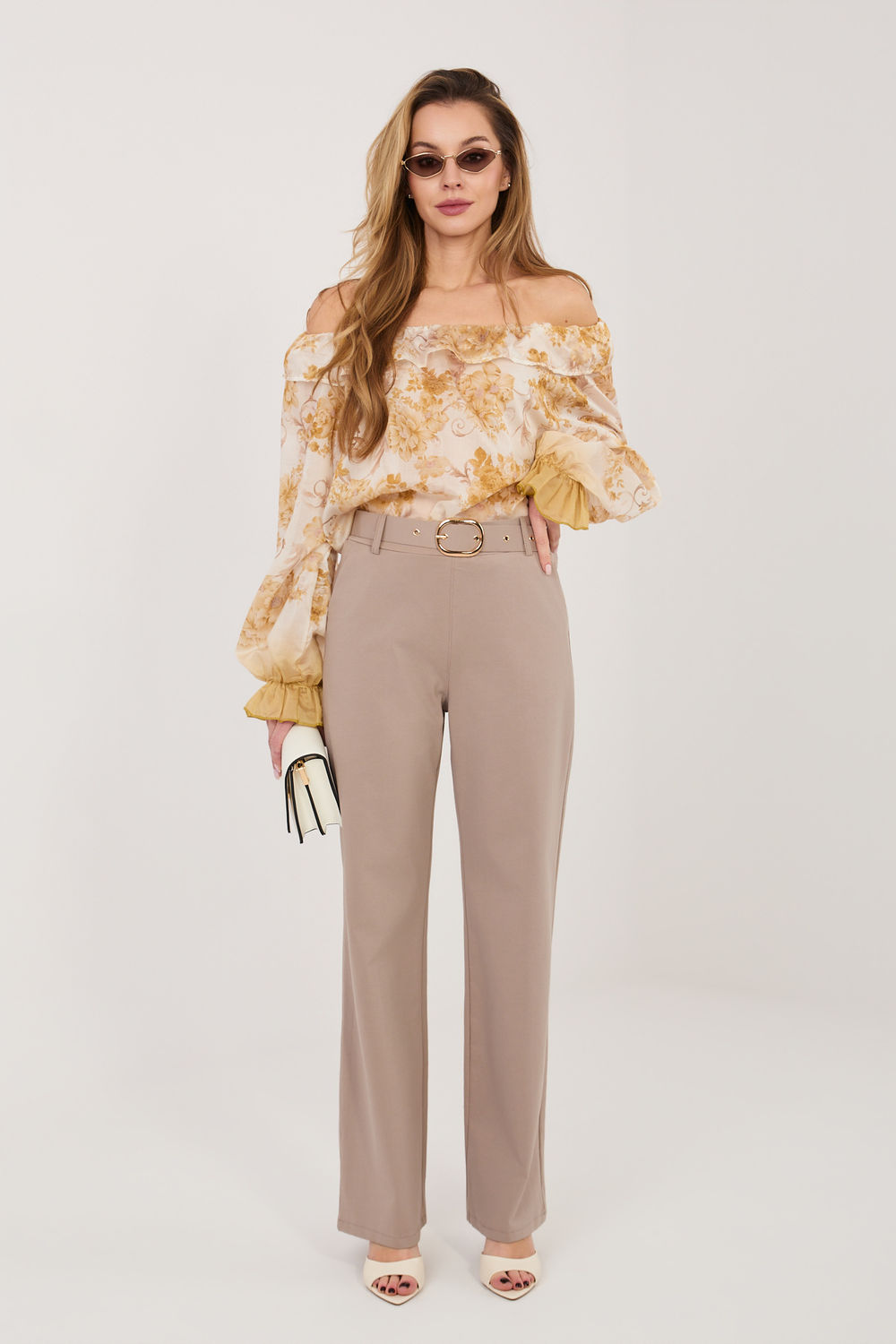 Image of Pantalon femme beige