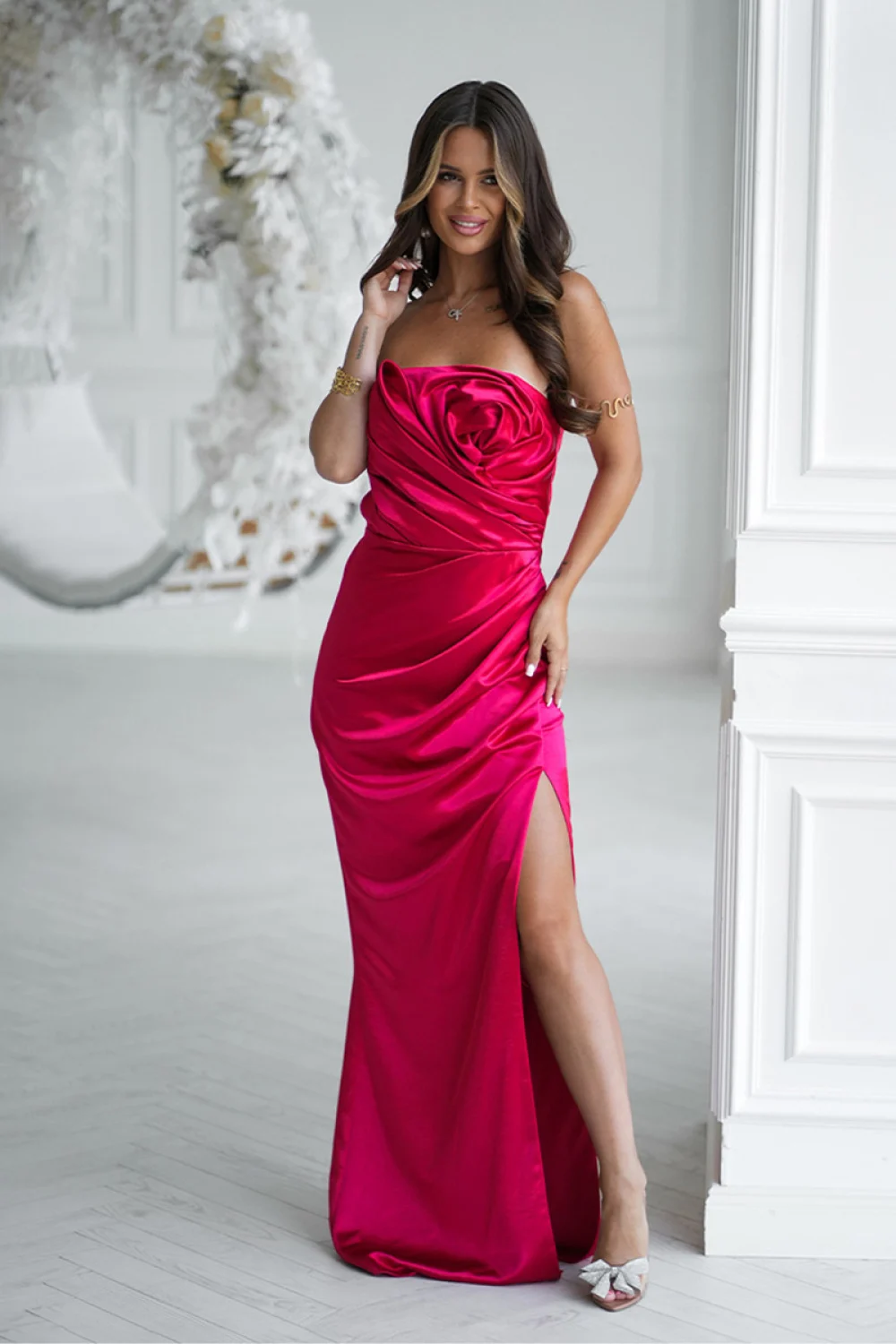 Robe longue rouge