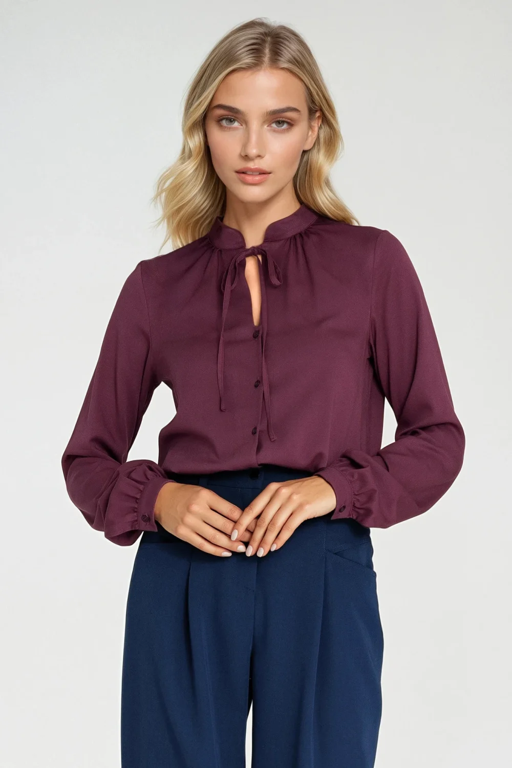 Chemise manche longue violette