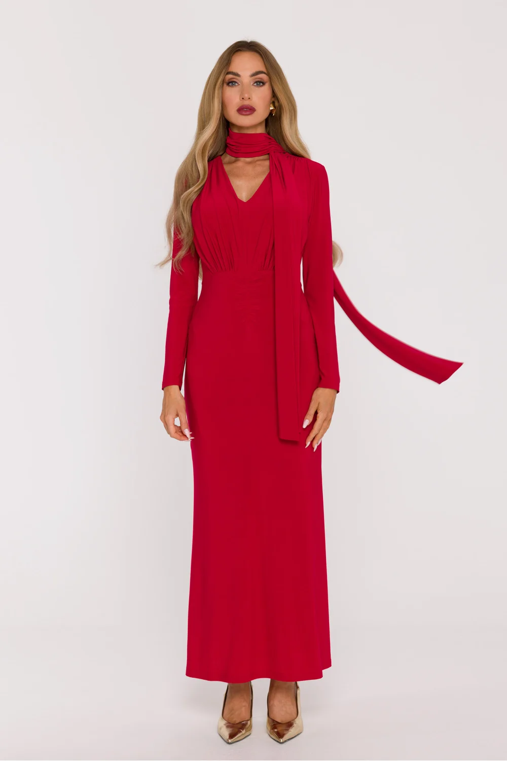 Robe longue rouge