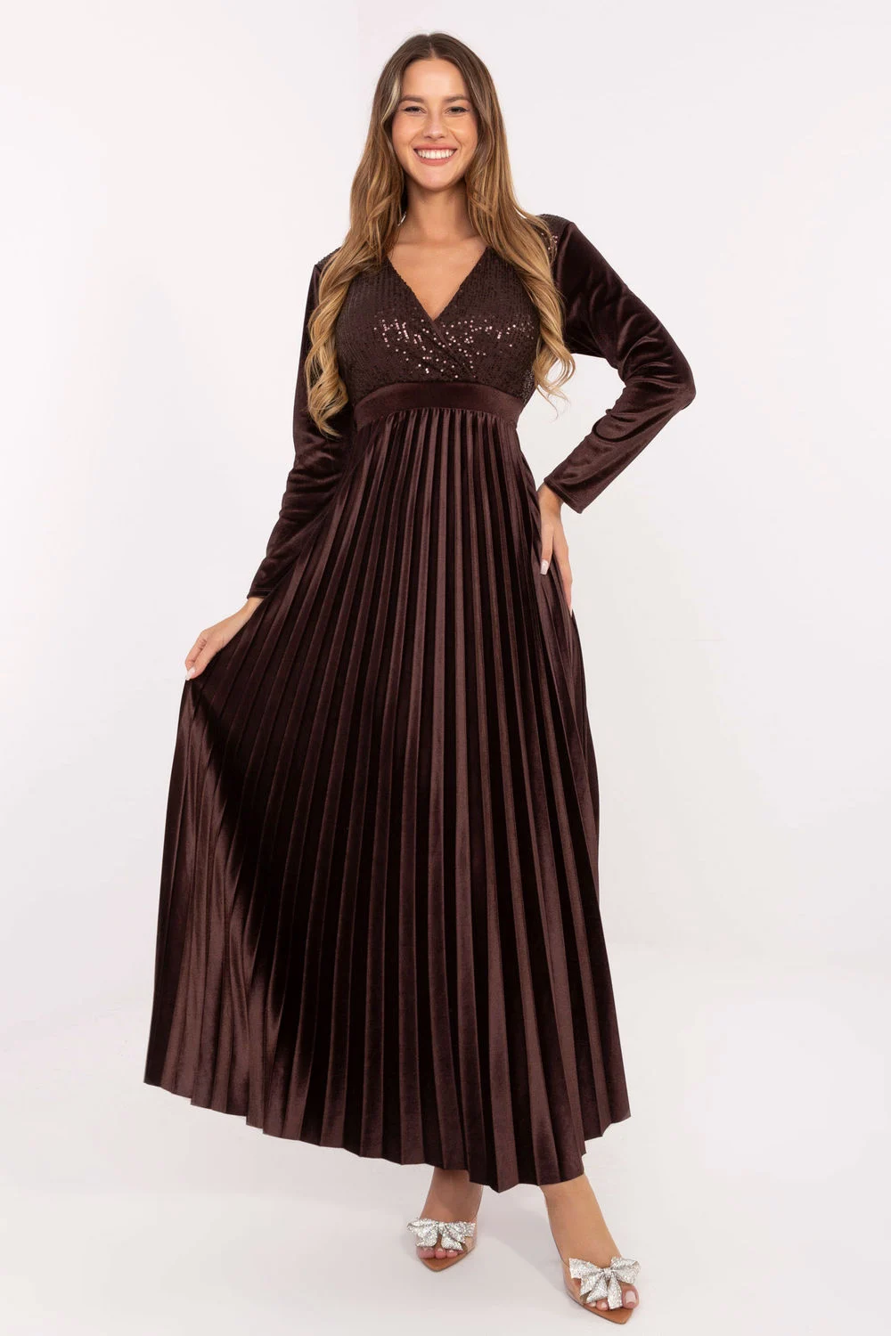 Robe longue brune