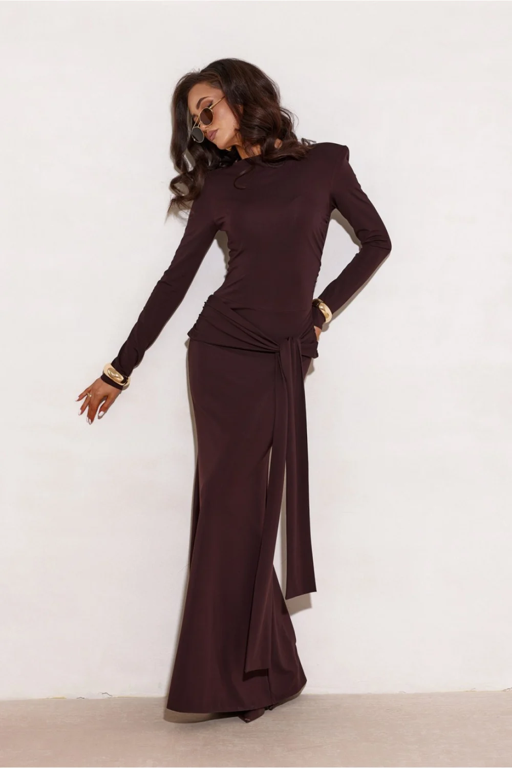 Robe longue brune