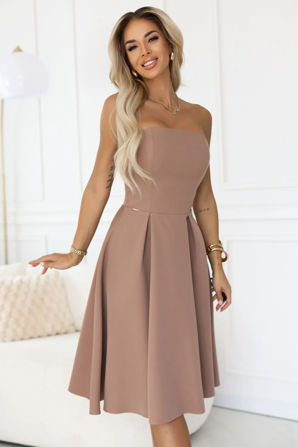 Robe de soirée beige