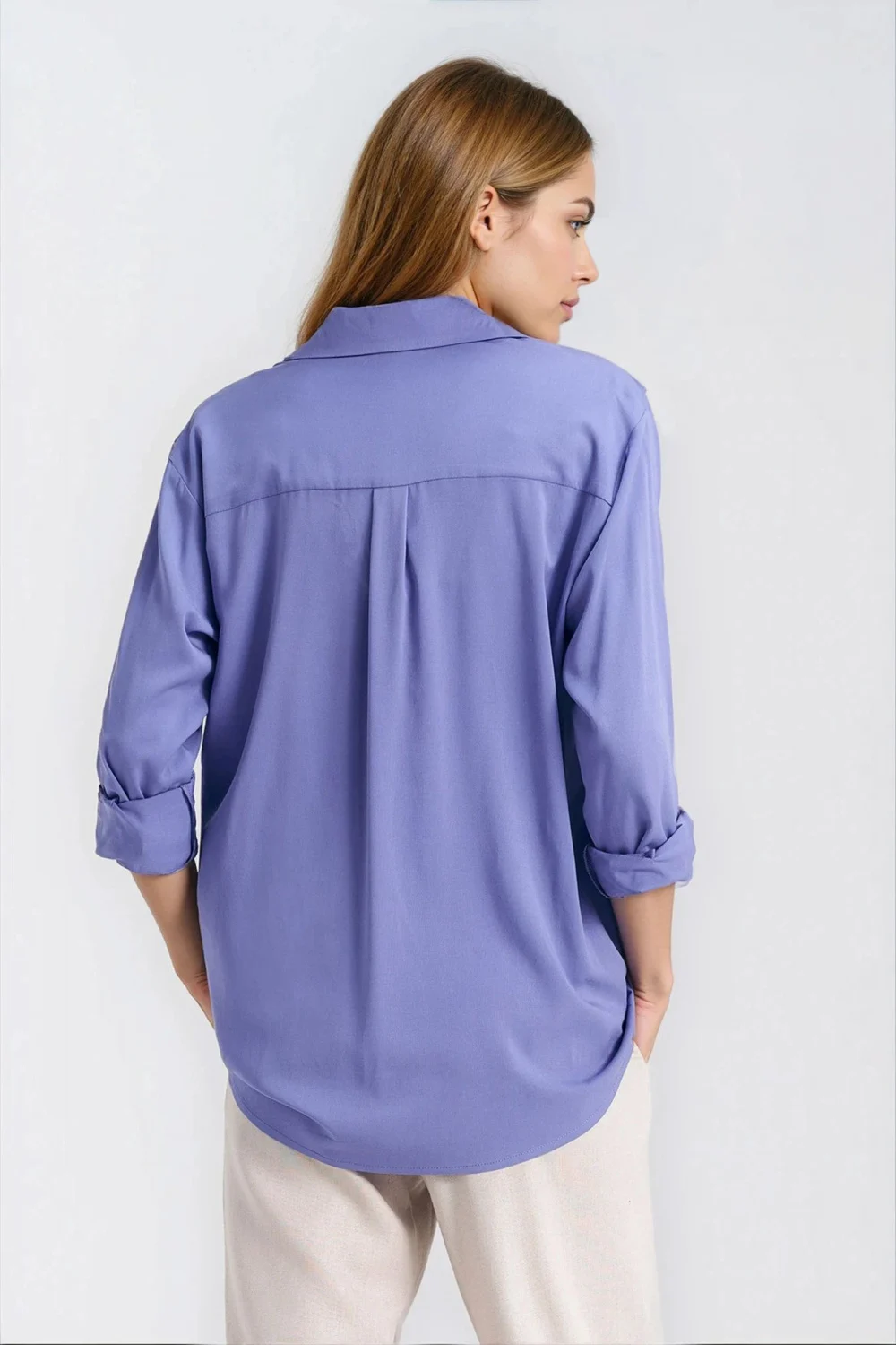 Chemise manche longue violette – Image 3
