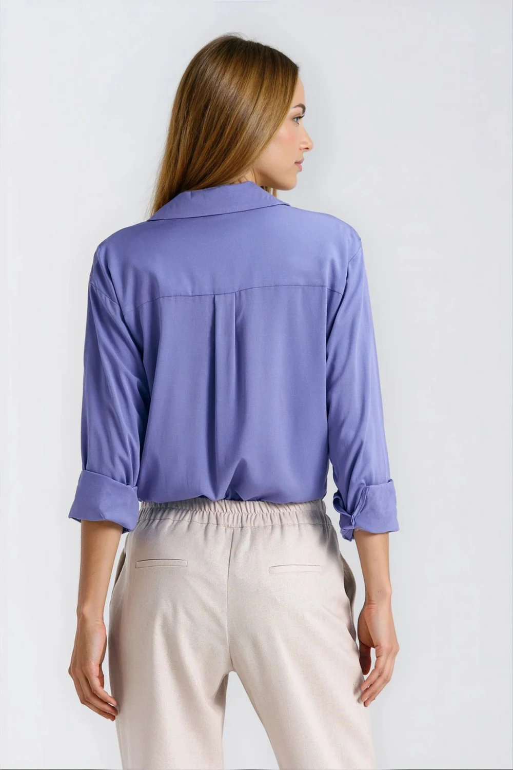 Chemise manche longue violette – Image 4