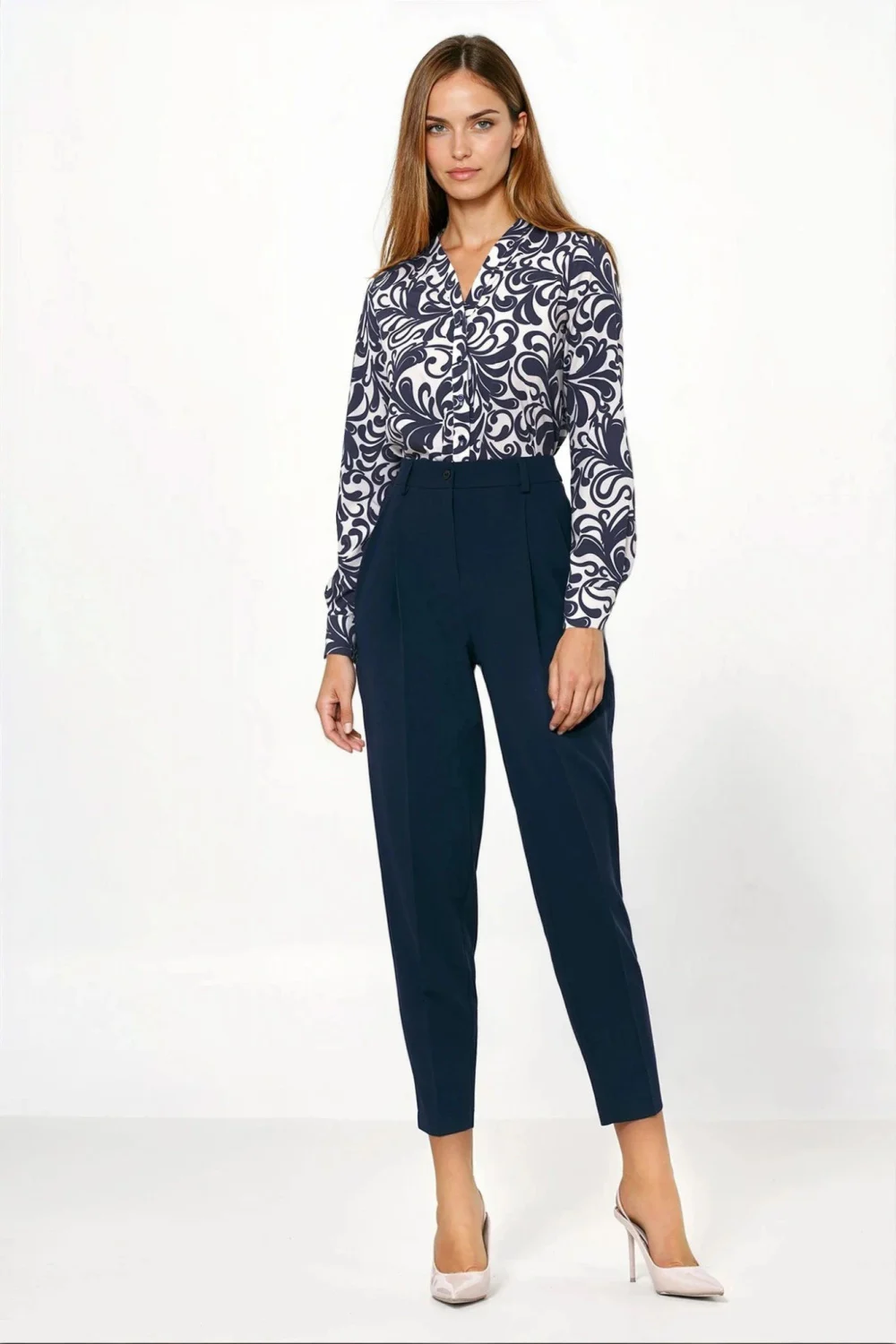 Pantalon femme bleu marine