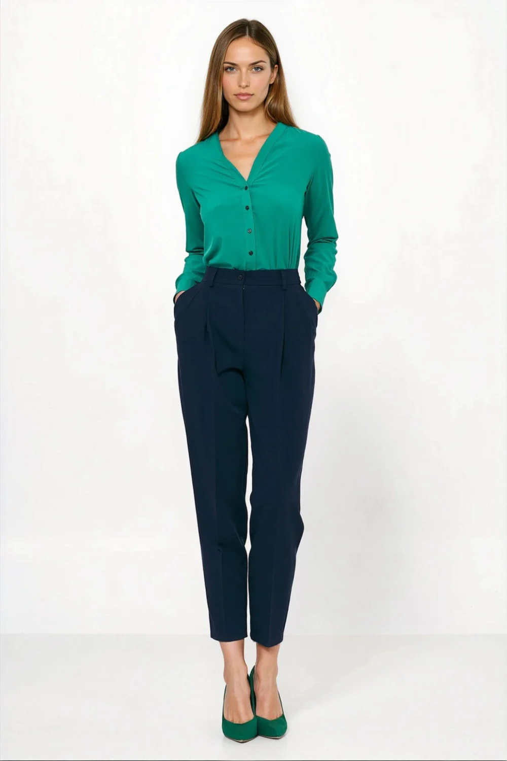 Pantalon femme bleu marine – Image 2