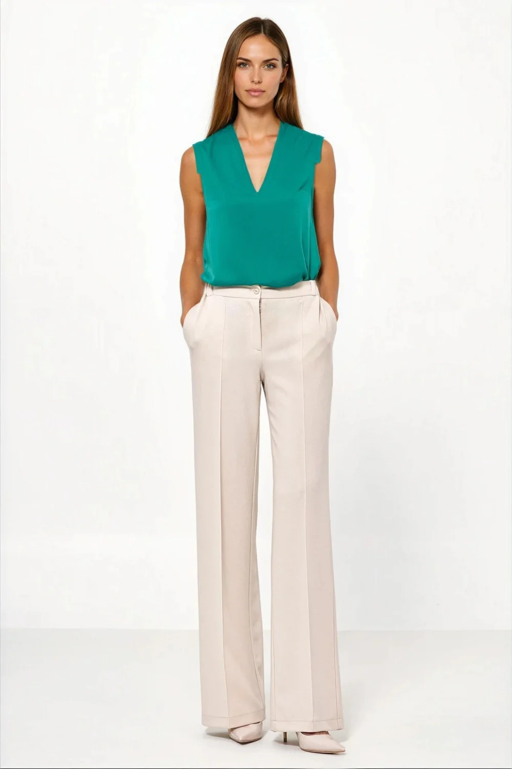 Pantalon femme beige – Image 2