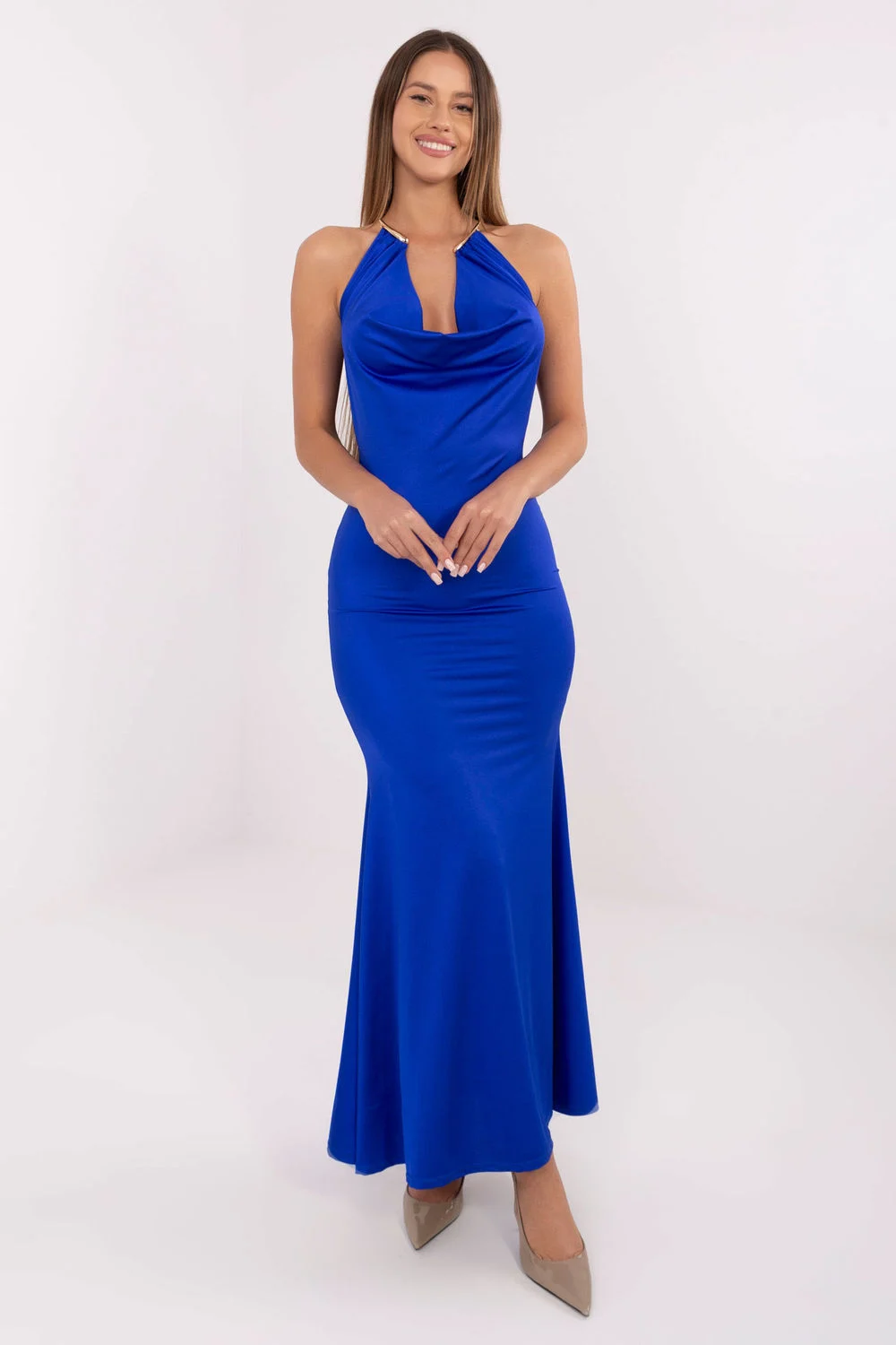 Robe longue bleue