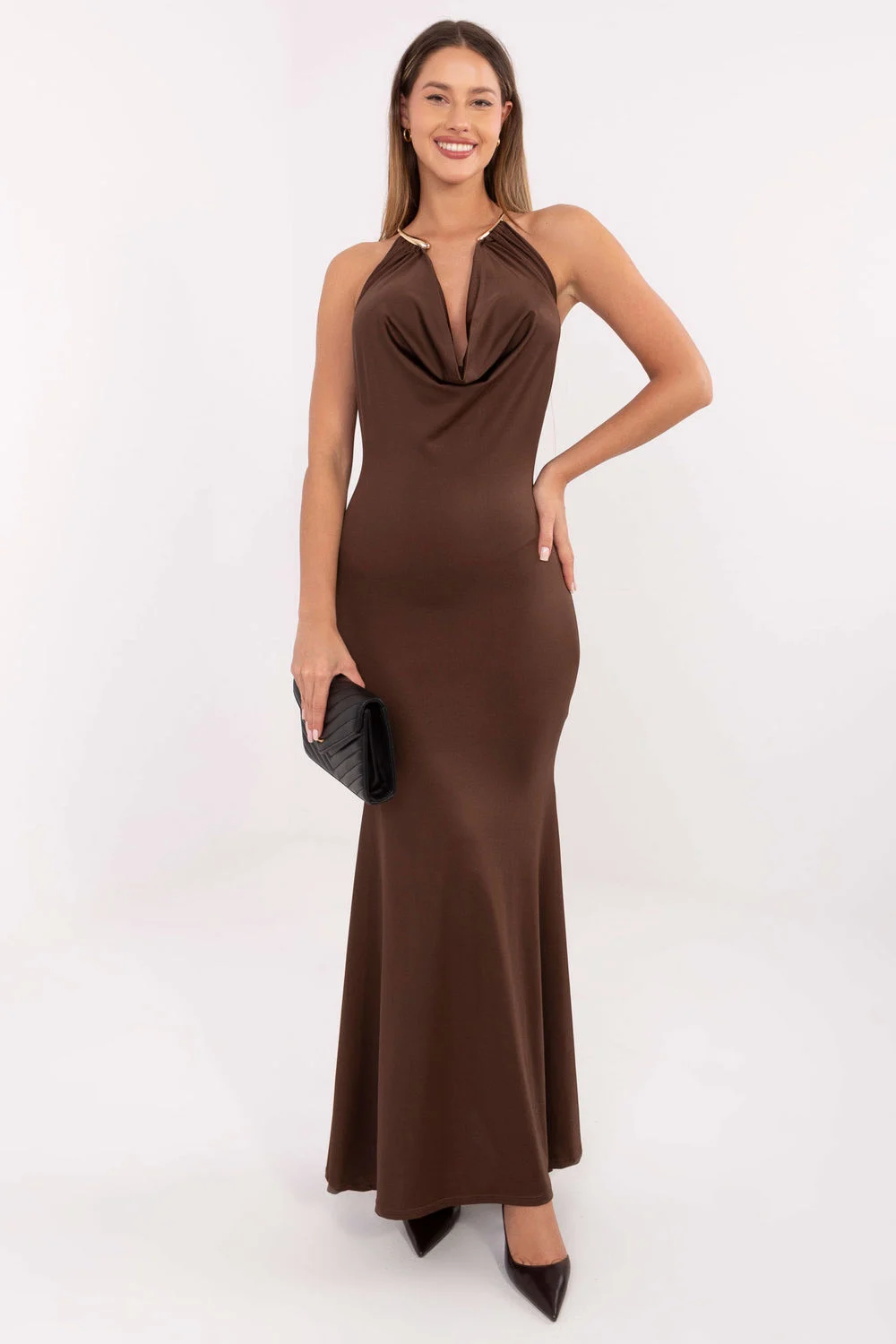 Robe longue brune