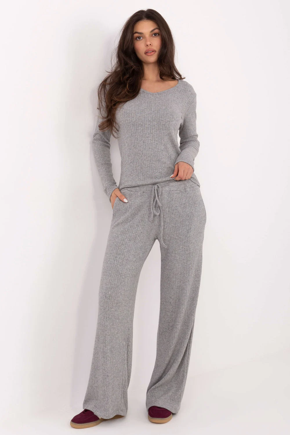Pantalon femme gris