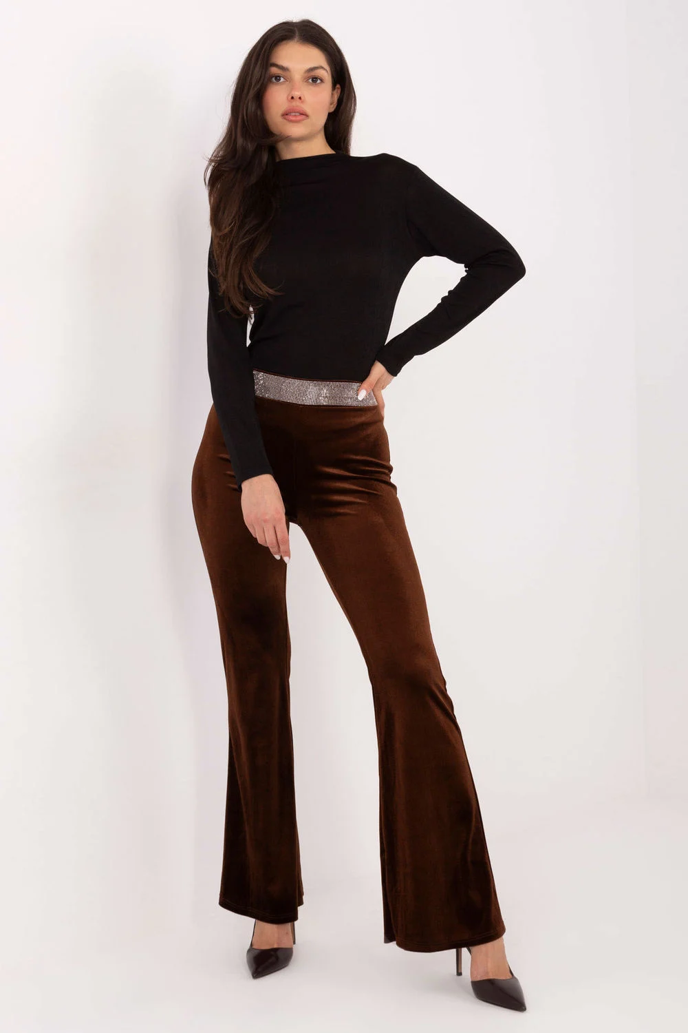 Pantalon femme brun