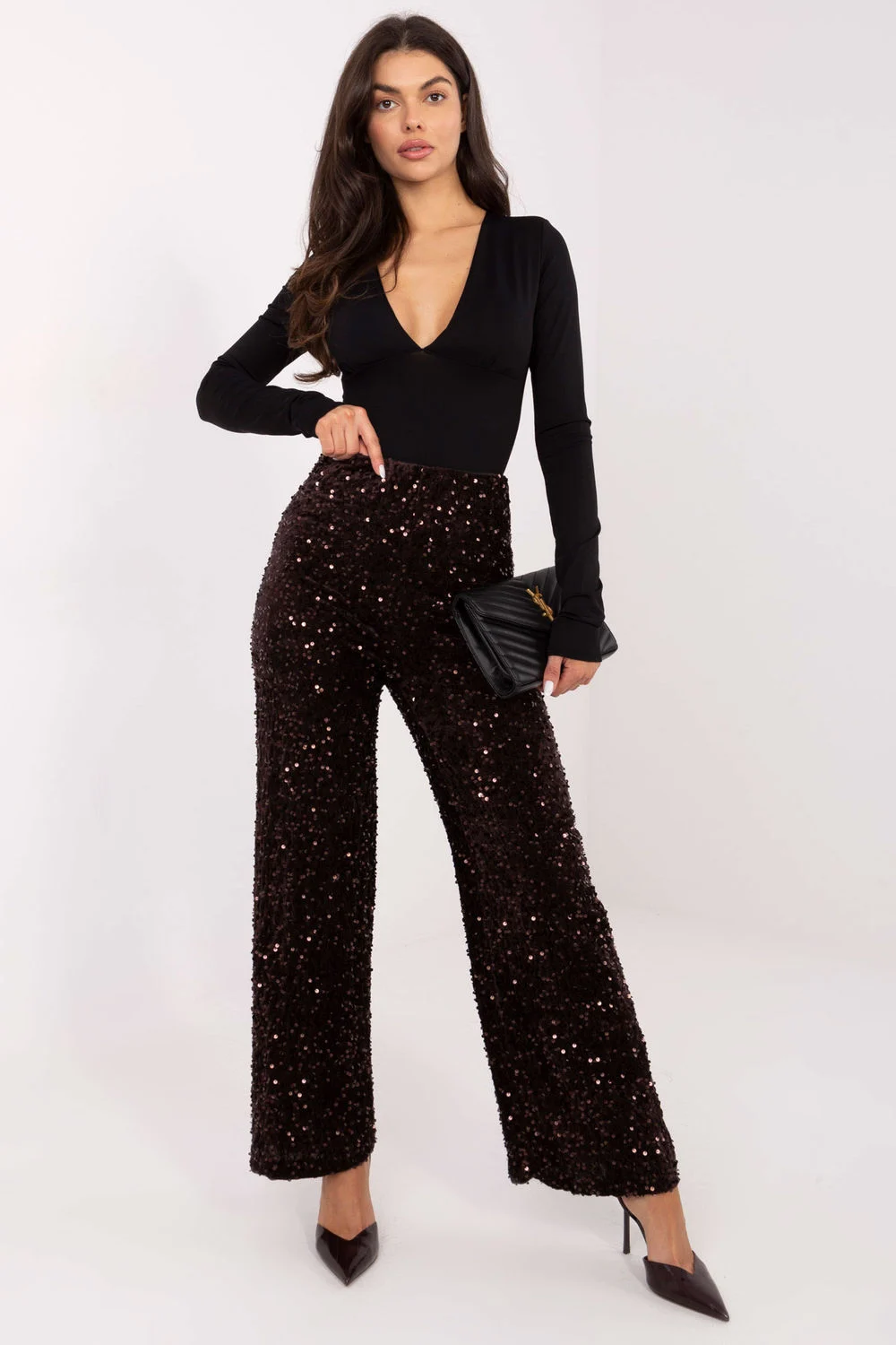 Pantalon femme brun