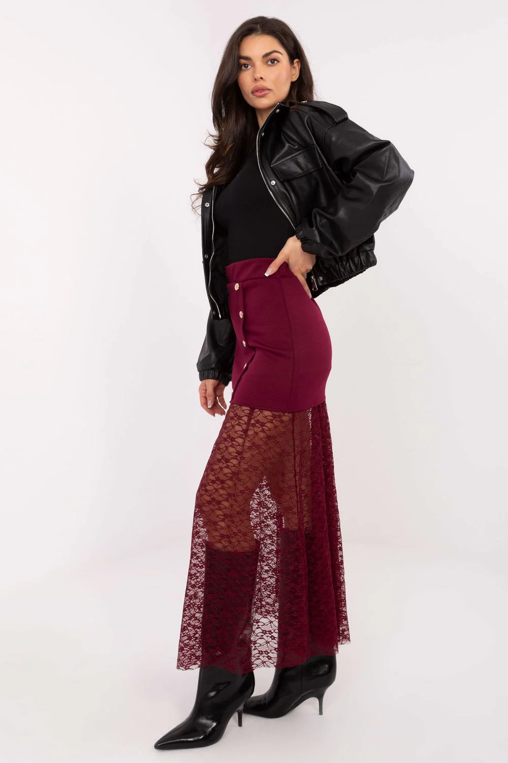 Jupe en dentelle rouge – Image 2