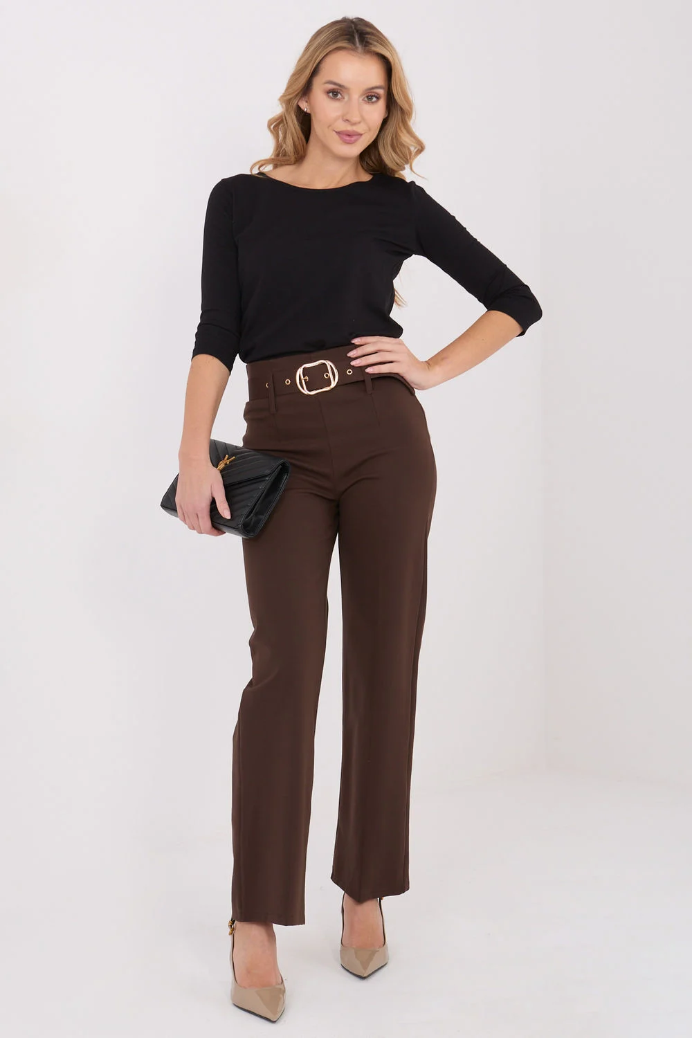 Pantalon femme brun