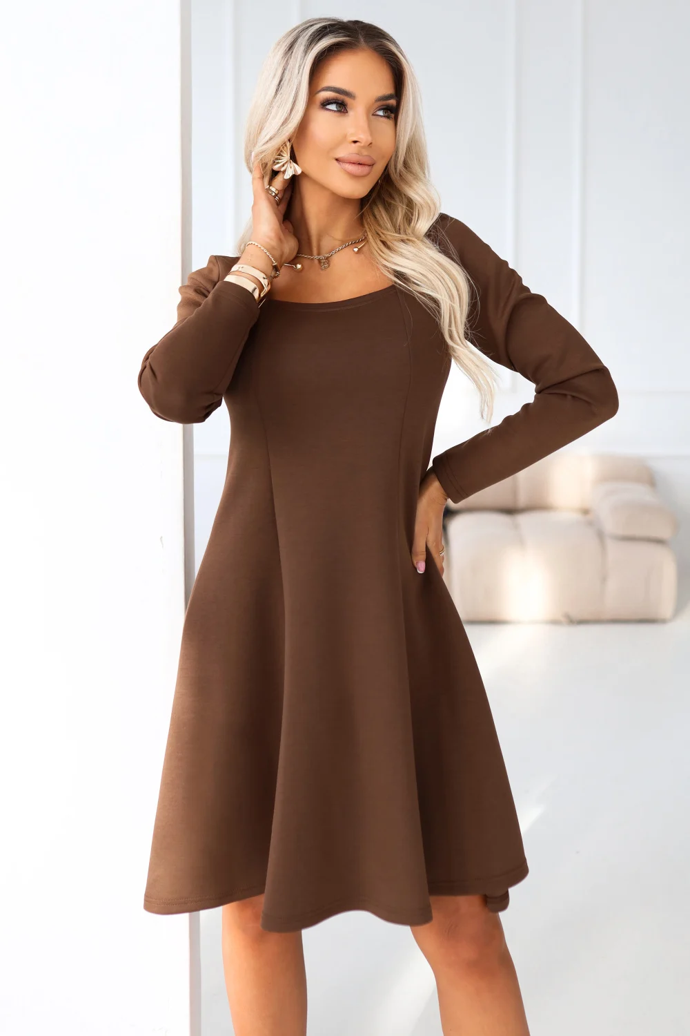 Robe de jour brune