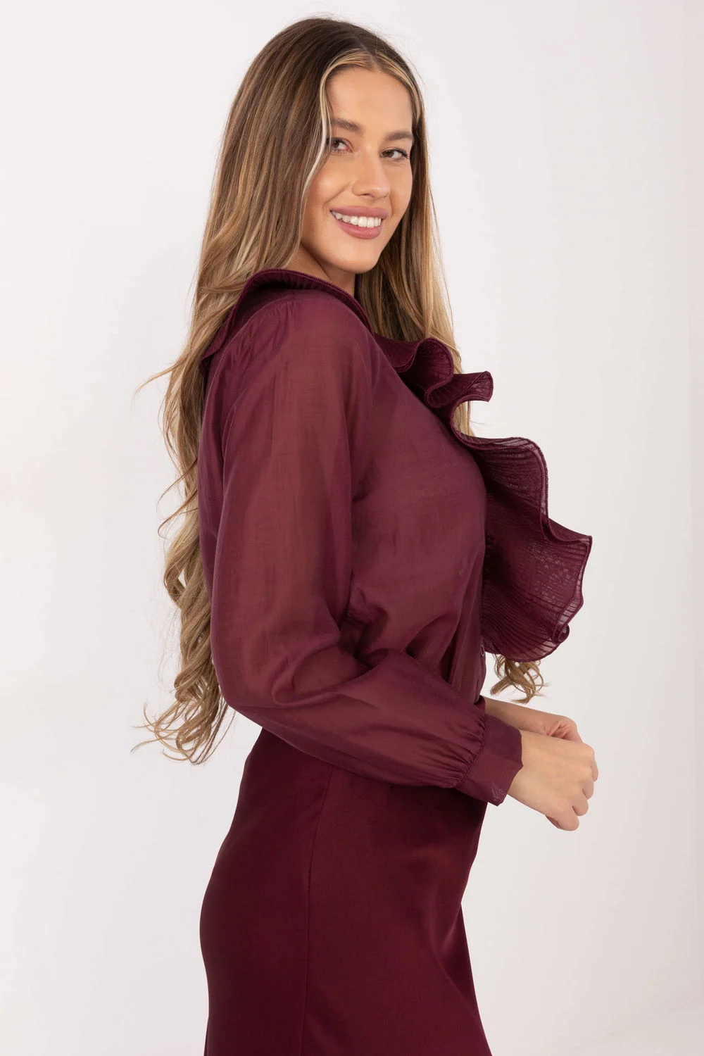 Chemise manche longue rouge – Image 4