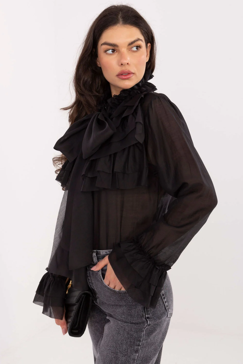 Chemise manche longue noire – Image 2