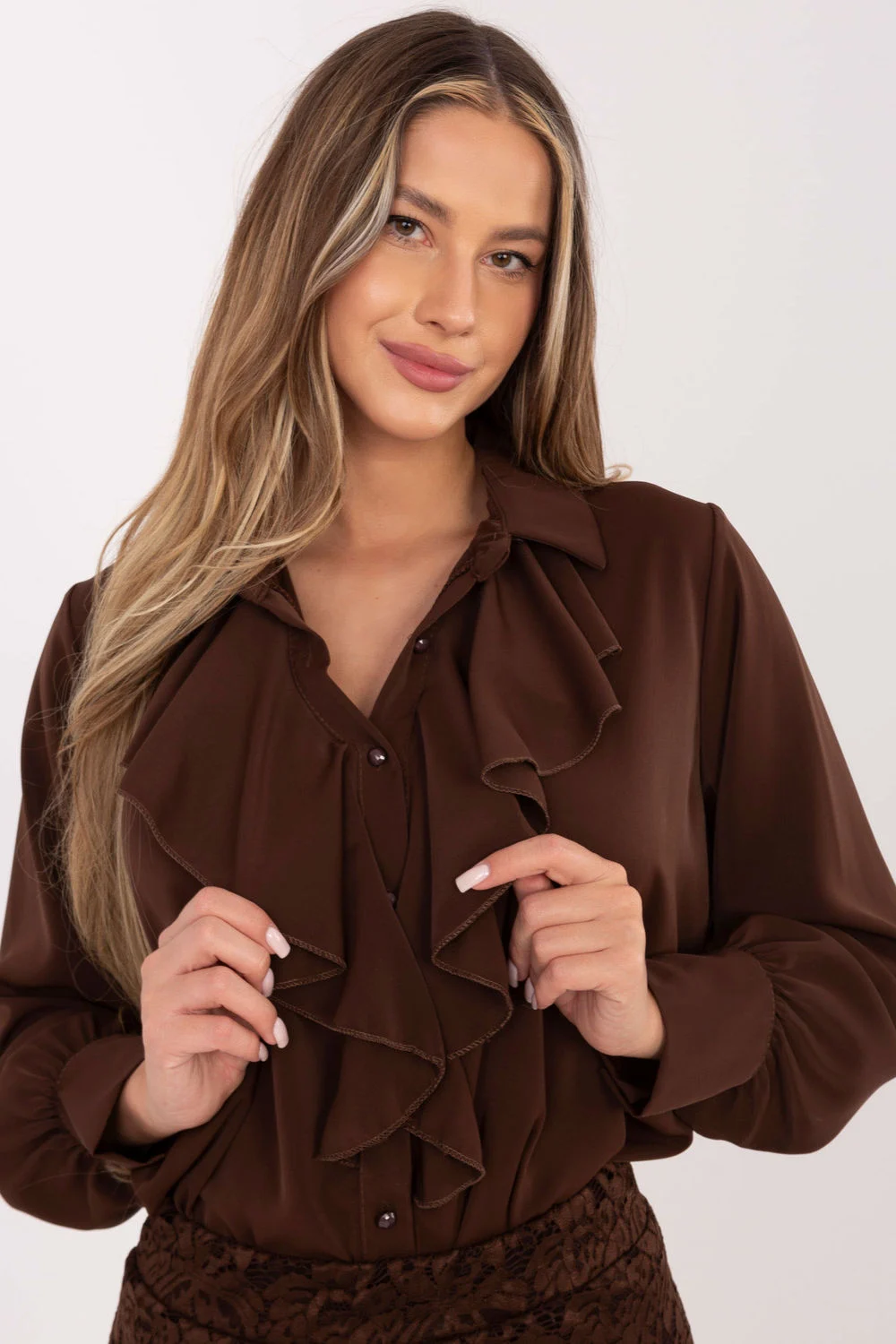 Chemise manche longue brune
