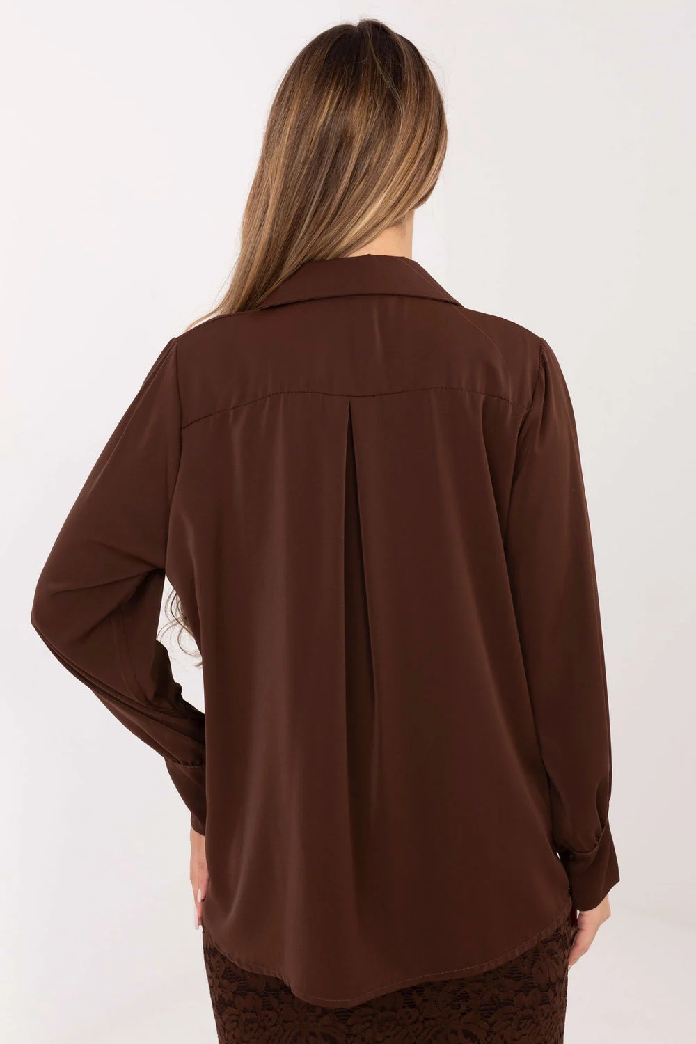Chemise manche longue brune – Image 3
