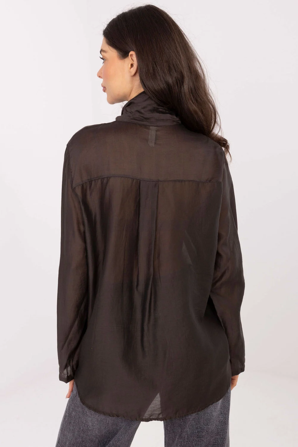 Chemise manche longue brune – Image 3