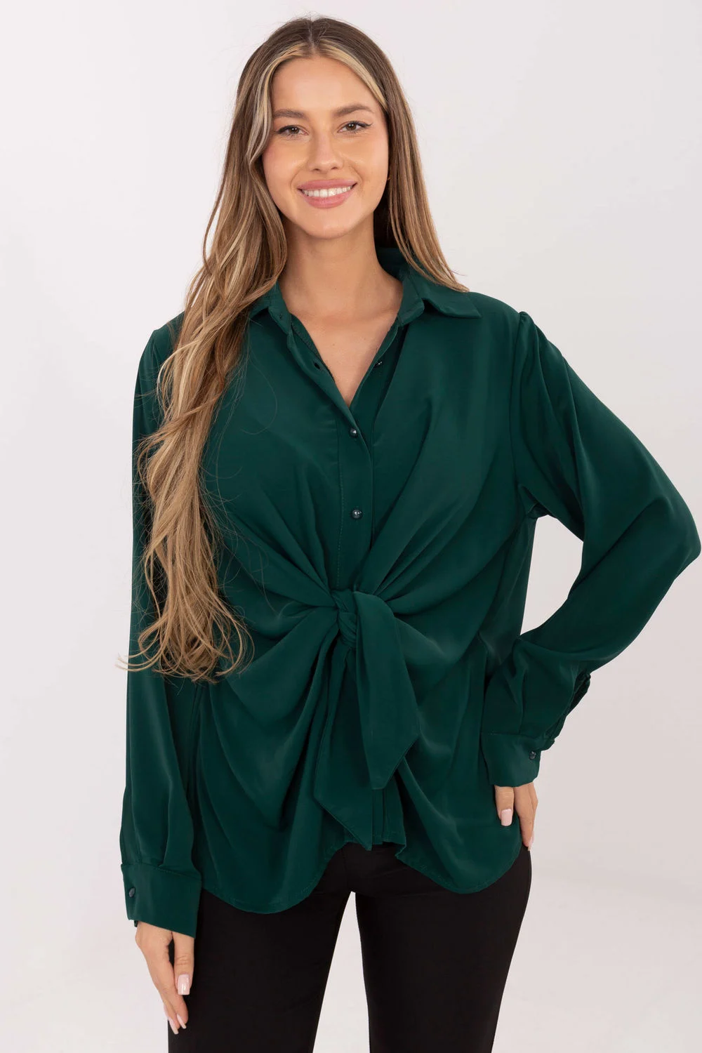 Chemise manche longue verte