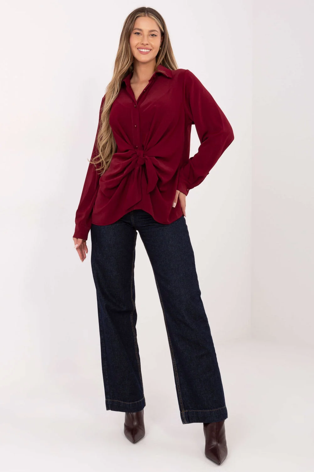 Chemise manche longue rouge – Image 2