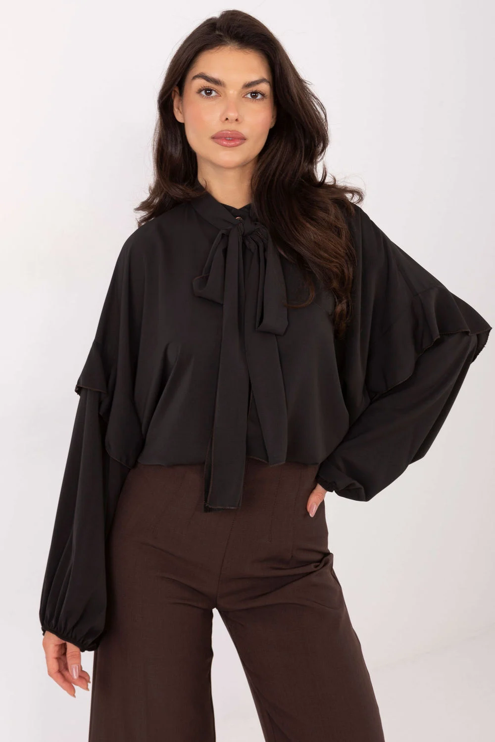 Chemise manche longue brune
