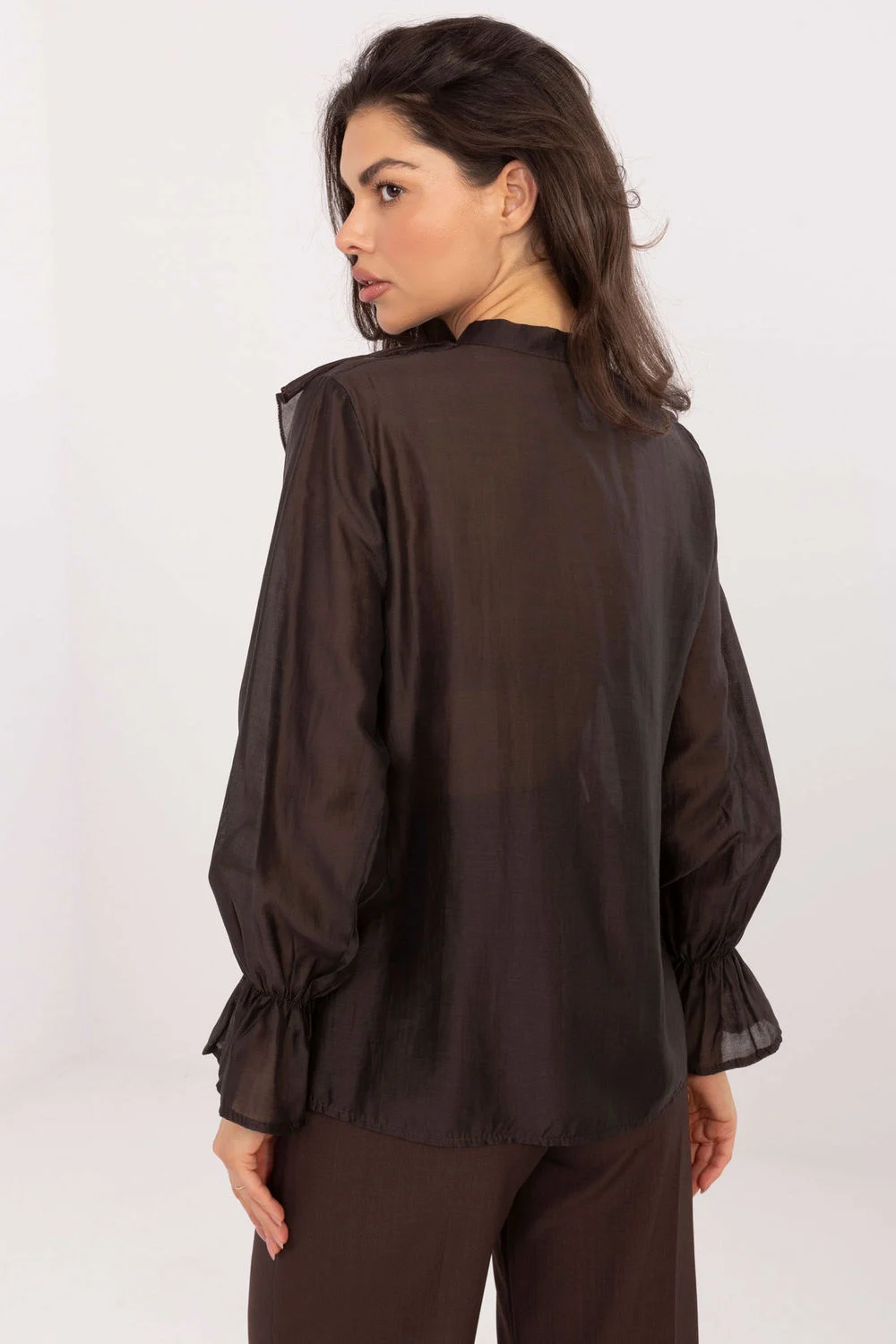 Chemise manche longue brune – Image 3