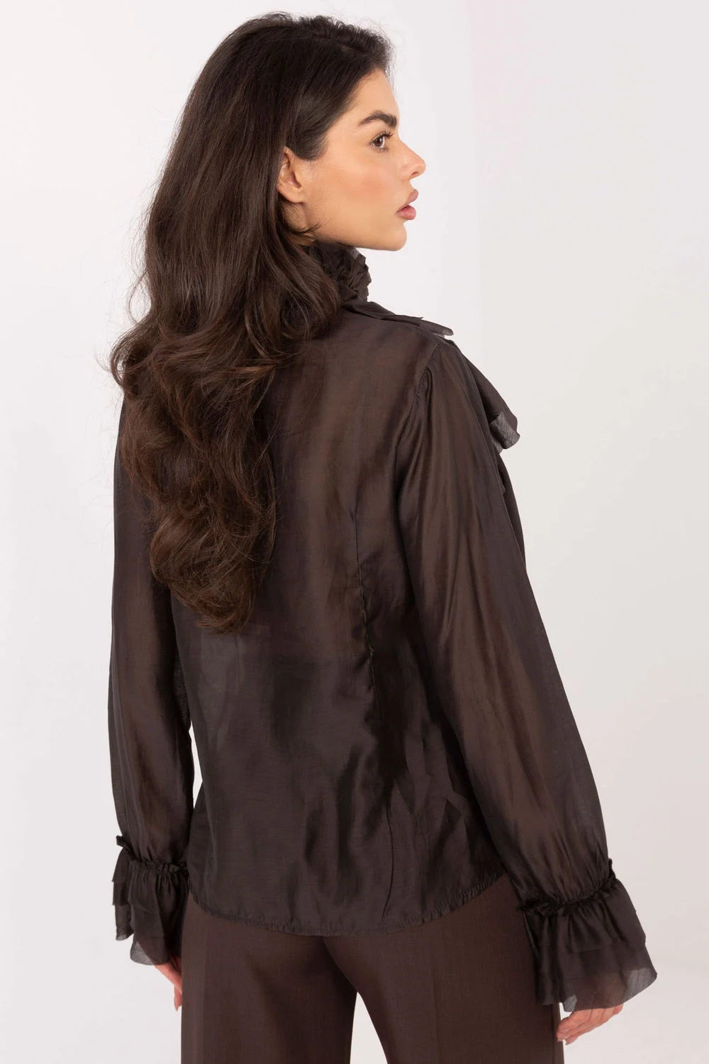 Chemise manche longue brune – Image 3