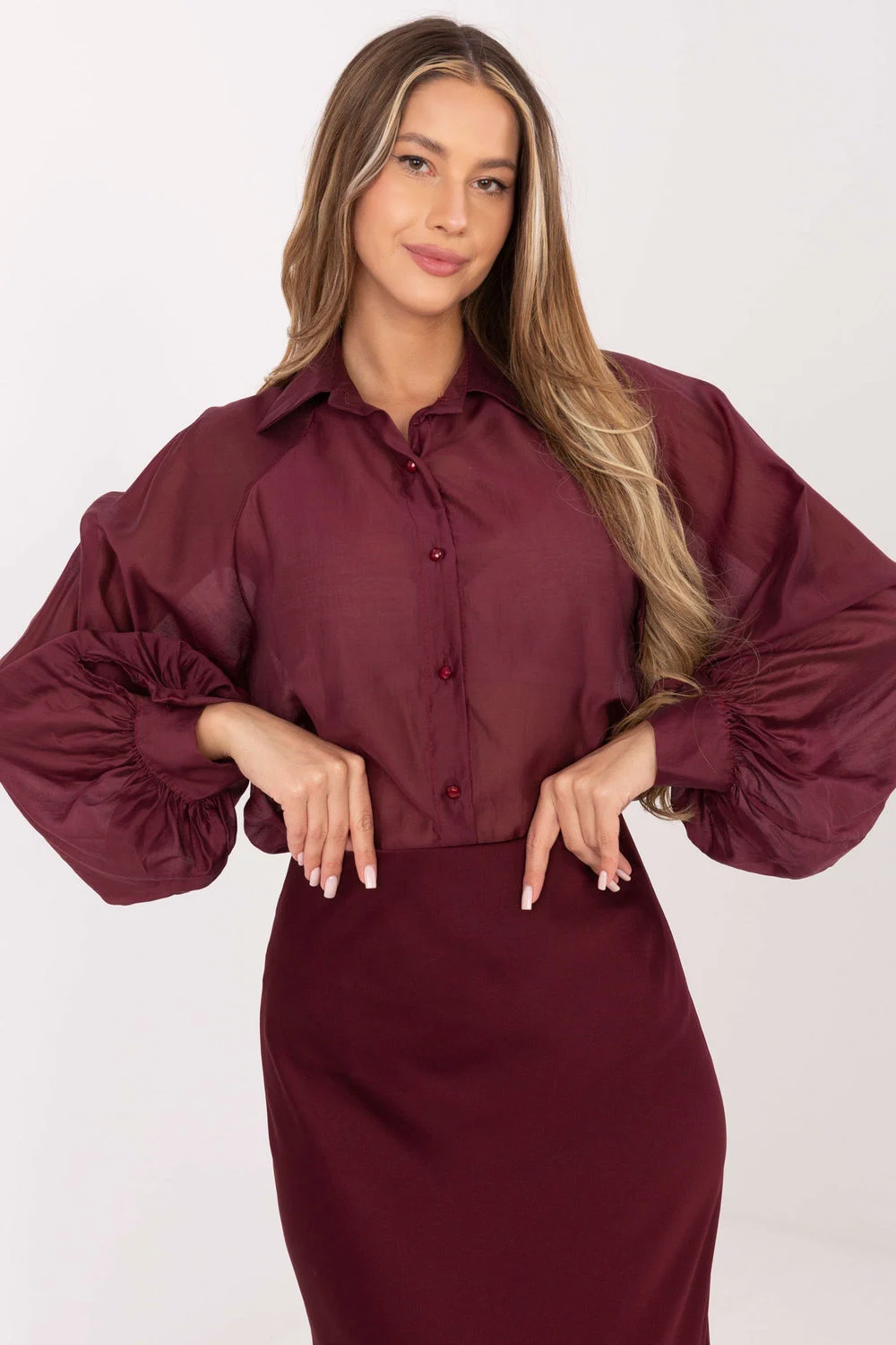 Chemise manche longue rouge