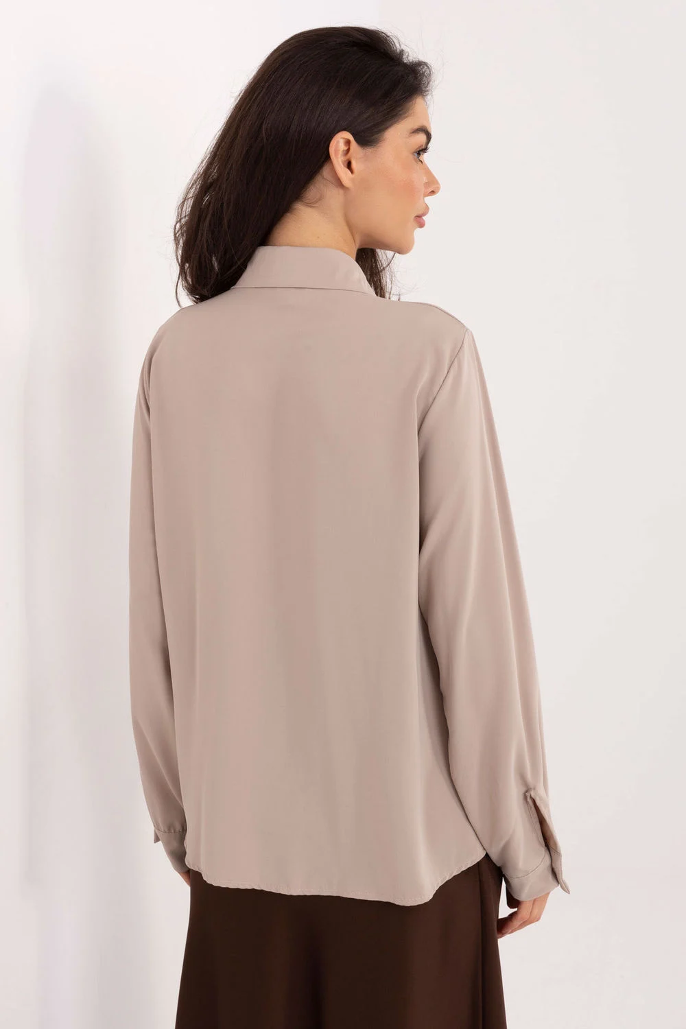 Chemise manche longue beige – Image 4