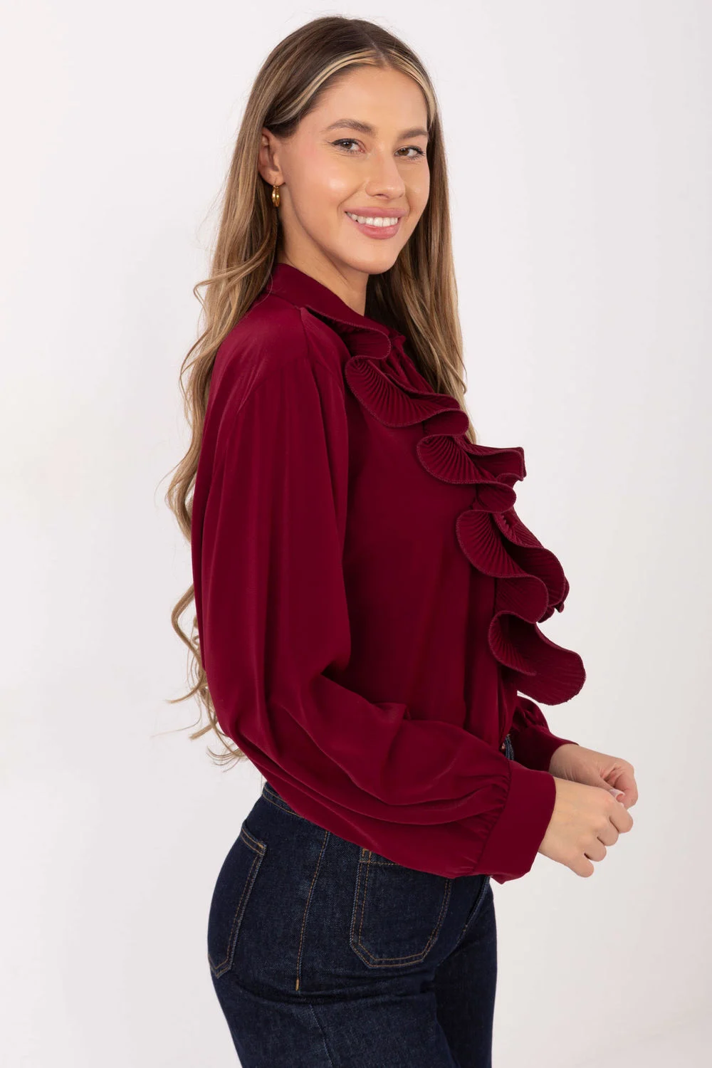 Chemise manche longue rouge – Image 2